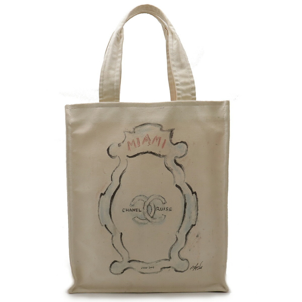 Chanel Cruise Line Miami Tote Bag Canvas Ivory White